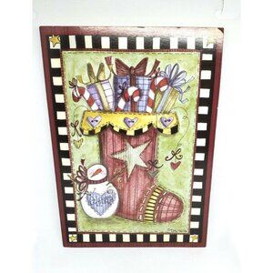 Pay Yuille Paper Images Greeting Card Stocking Filled With Gifts Holiday Card